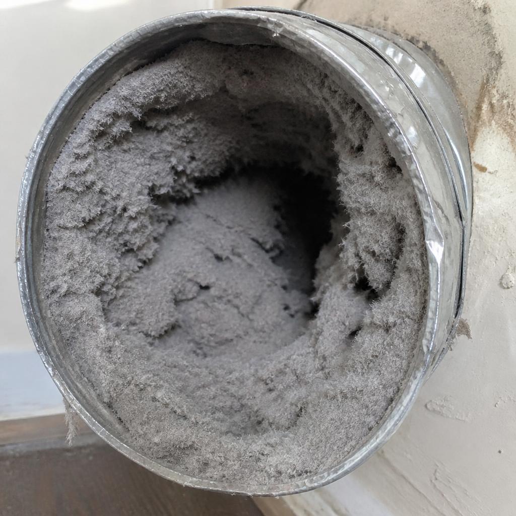Dust-clogged air duct before Capital Air Care cleaning — Ottawa home 2